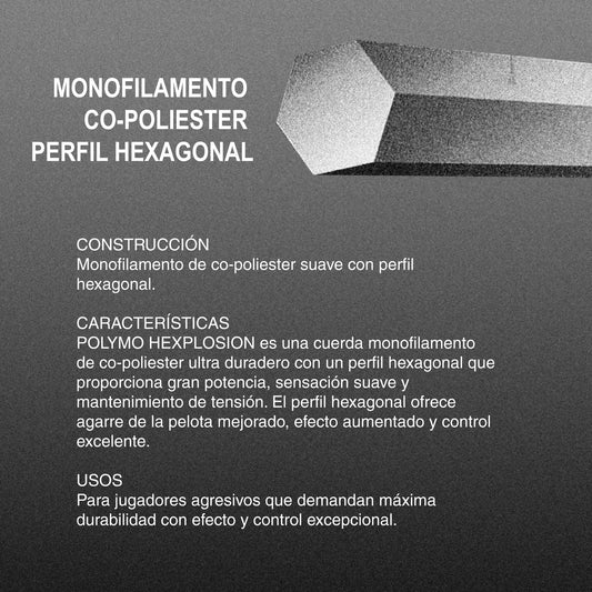 Rollo Cuerda Tenis POLYMO TOUR 1.23 / 17 Plata Zons