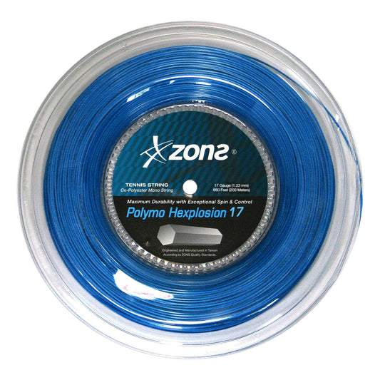 Rollo Cuerda Tenis POLYMO HEXPLOSION 1.23 / 17 Azul Oscuro Zons