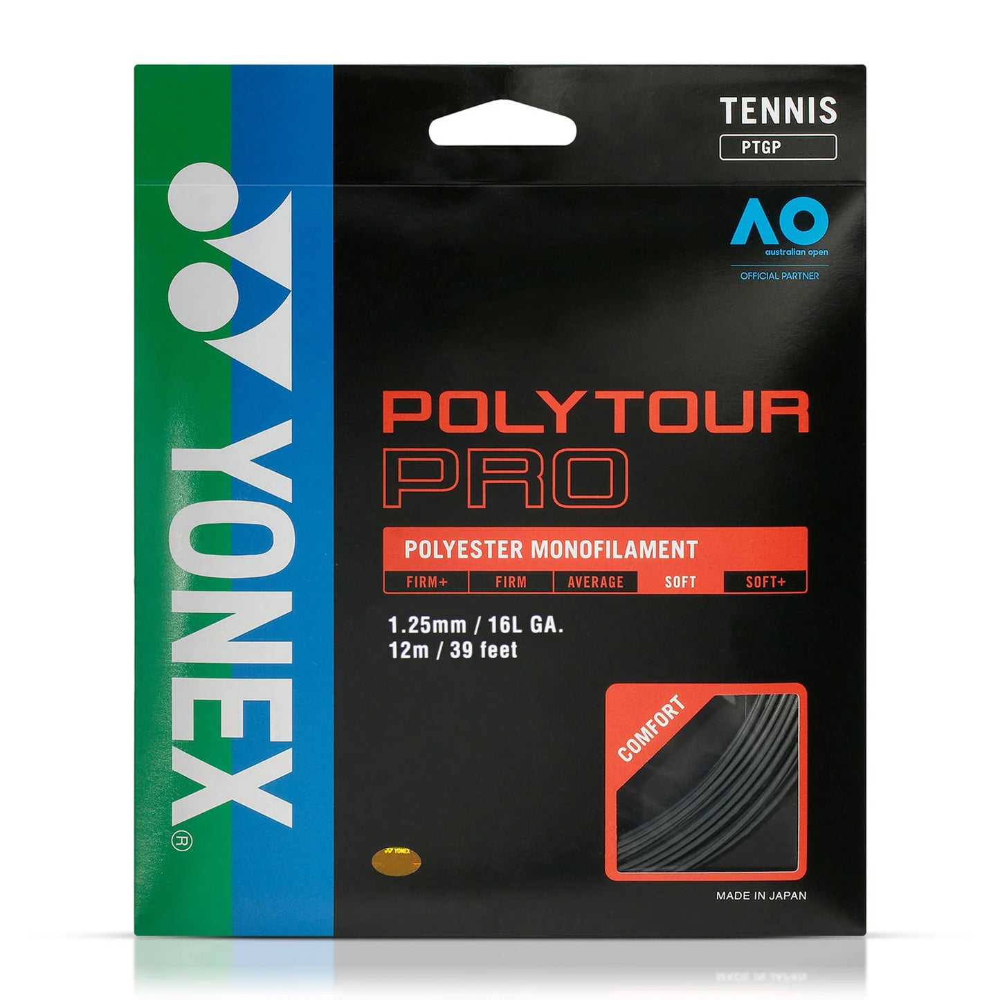 Set Cuerda Tenis POLY TOUR PRO 1.25 / 16L Negro YONEX
