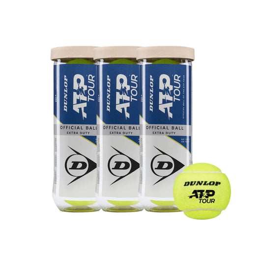 Pack 3 Tarro Plástico Pelota Dunlop ATP Extra Duty X3